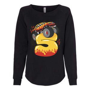 5th Birthday Monster Truck Womens California Wash Sweatshirt