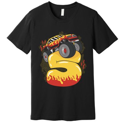 5th Birthday Monster Truck Premium T-Shirt