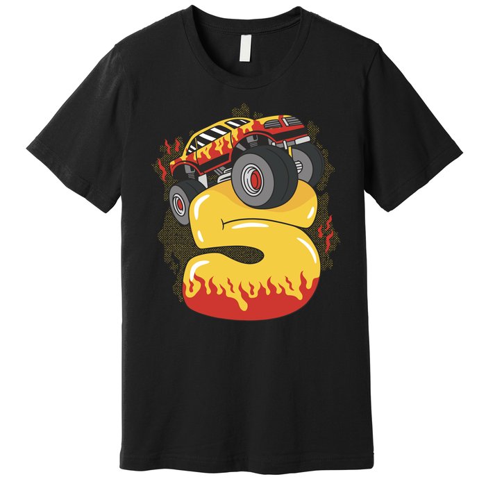 5th Birthday Monster Truck Premium T-Shirt