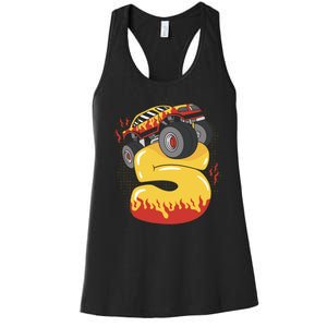 5th Birthday Monster Truck Women's Racerback Tank