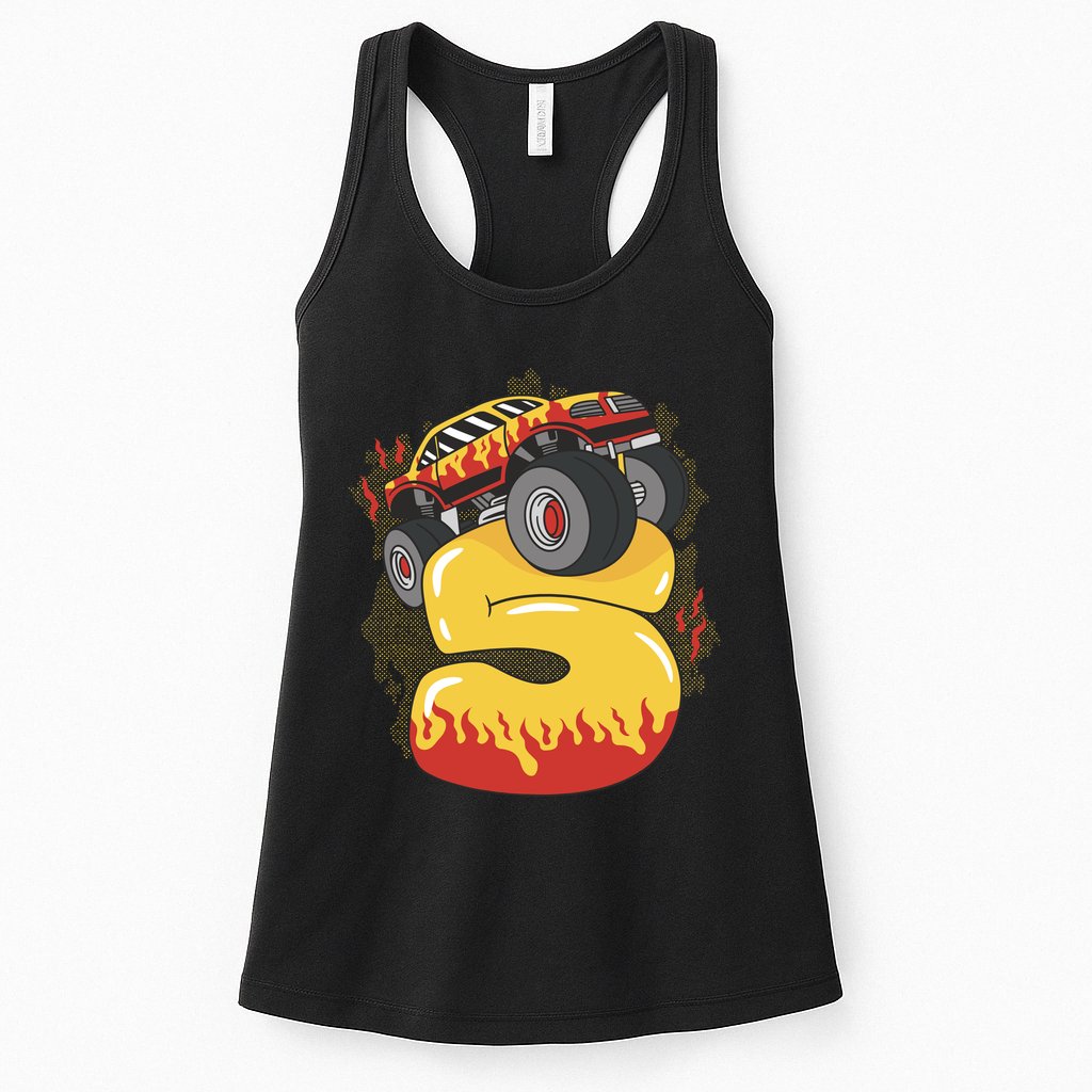 5th Birthday Monster Truck Womens Tank Top