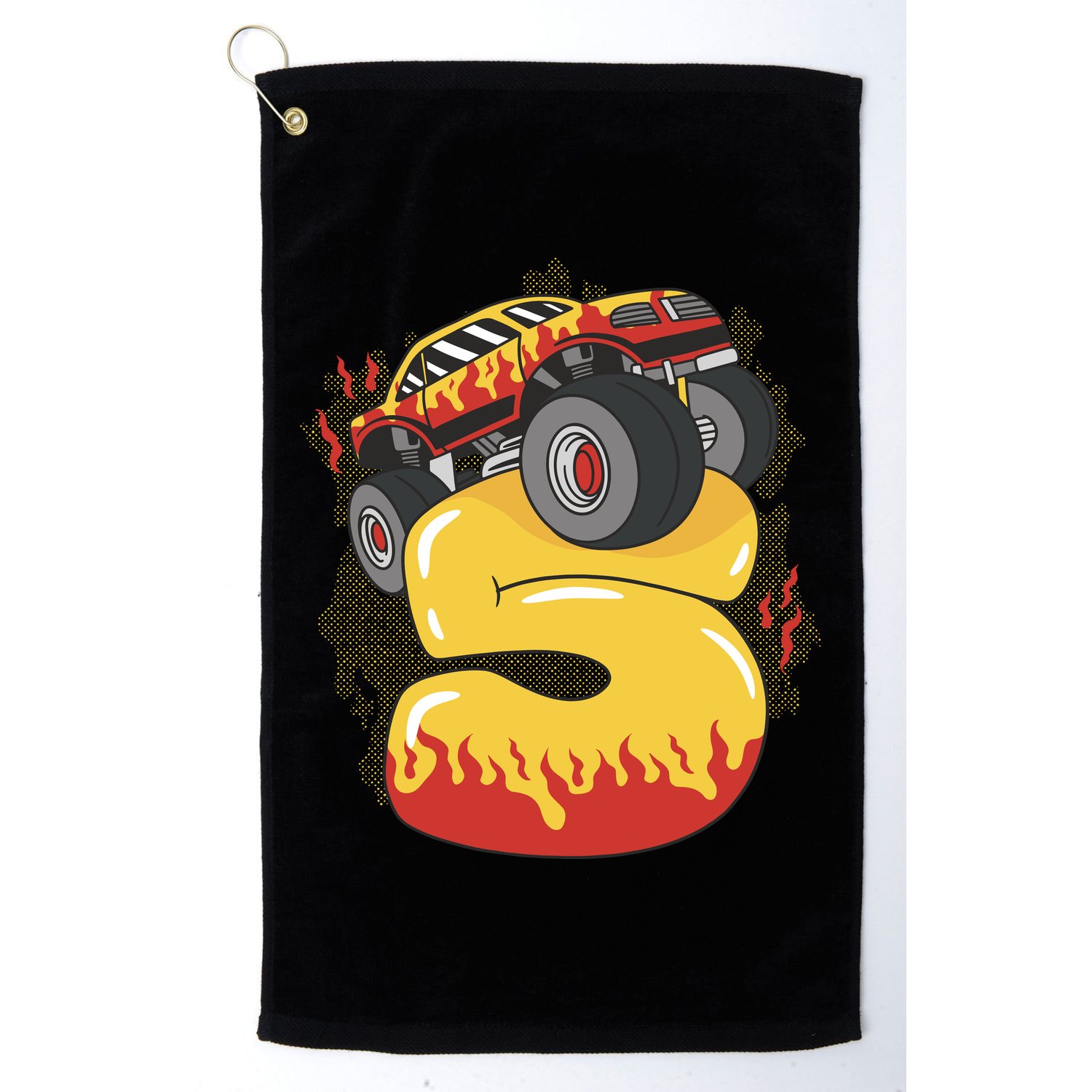 5th Birthday Monster Truck Golf Towel