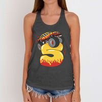 5th Birthday Monster Truck Women's Knotted Racerback Tank