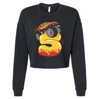 5th Birthday Monster Truck Cropped Pullover Crew