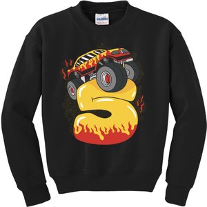 5th Birthday Monster Truck Kids Sweatshirt