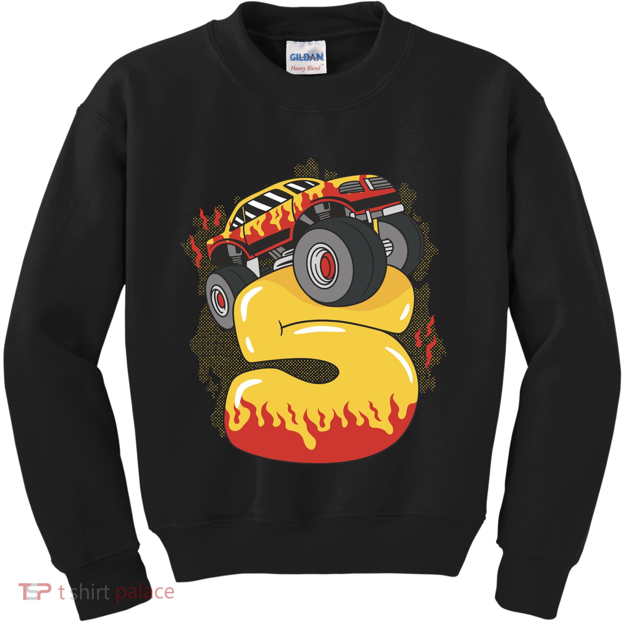 5th Birthday Monster Truck Kids Sweatshirt