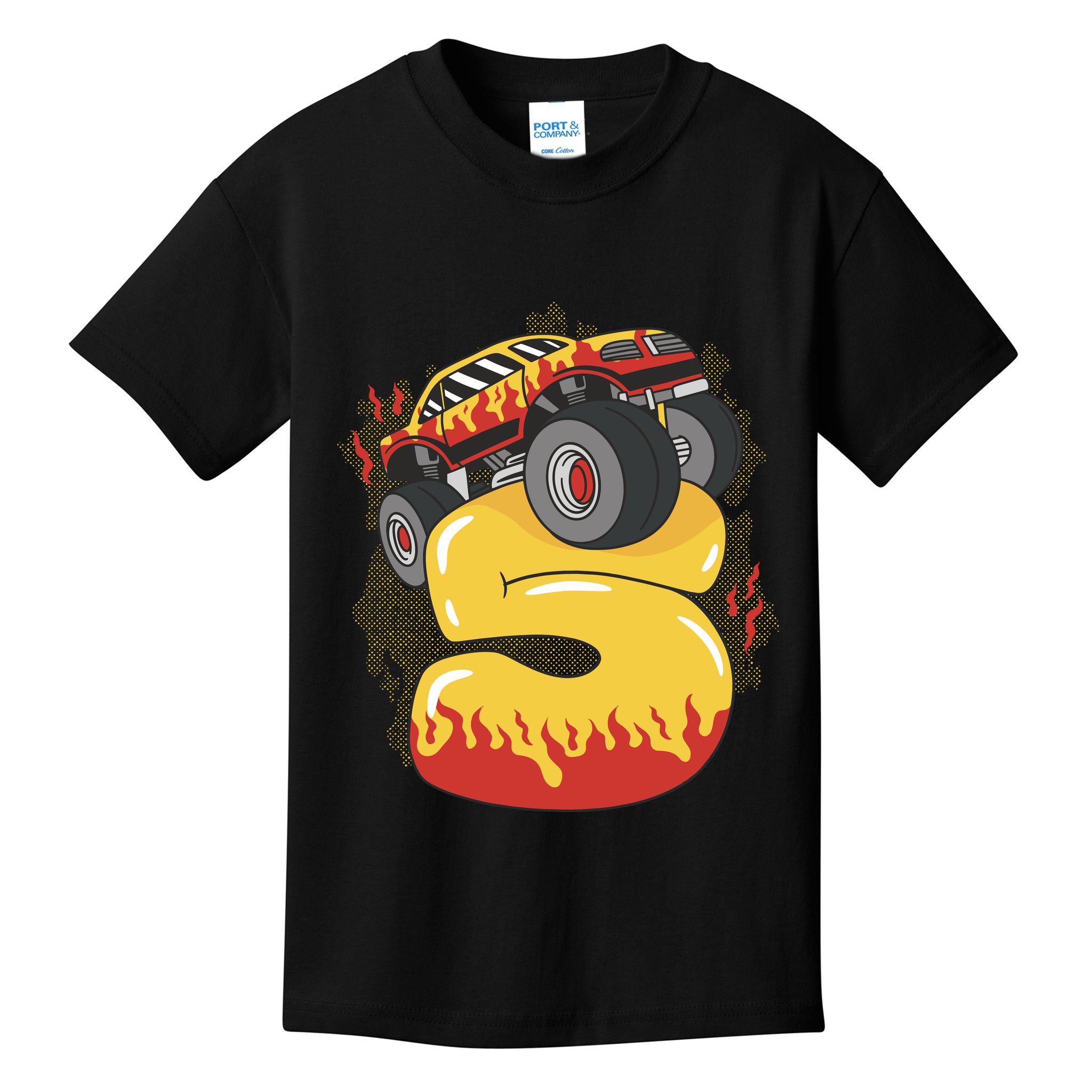 5th Birthday Monster Truck Kids T-Shirt