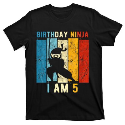 5th Birthday Ninja 5 Year Old Birthday T-Shirt