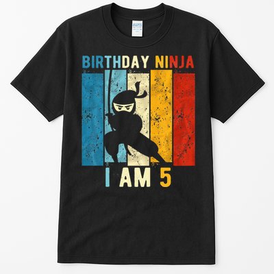 5th Birthday Ninja 5 Year Old Birthday Tall T-Shirt