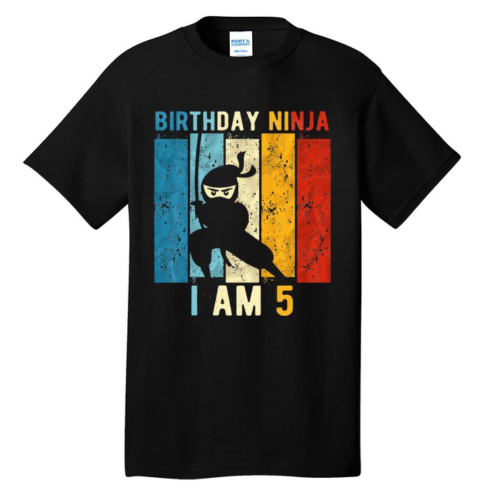 5th Birthday Ninja 5 Year Old Birthday Tall T-Shirt