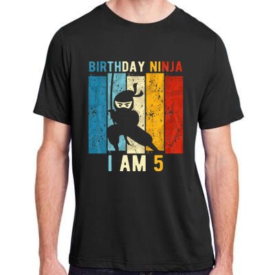 5th Birthday Ninja 5 Year Old Birthday Adult ChromaSoft Performance T-Shirt