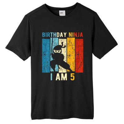 5th Birthday Ninja 5 Year Old Birthday Tall Fusion ChromaSoft Performance T-Shirt