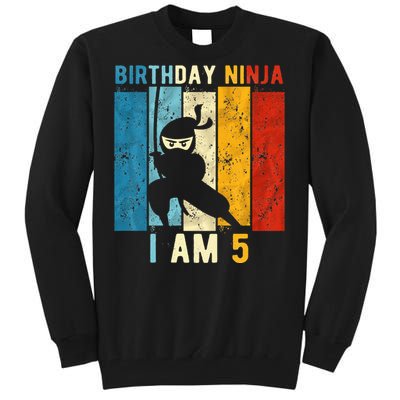 5th Birthday Ninja 5 Year Old Birthday Tall Sweatshirt