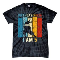 5th Birthday Ninja 5 Year Old Birthday Tie-Dye T-Shirt