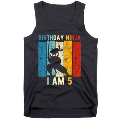 5th Birthday Ninja 5 Year Old Birthday Tank Top