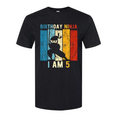 5th Birthday Ninja 5 Year Old Birthday Softstyle CVC T-Shirt