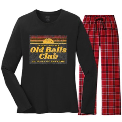 50th Birthday Old Balls Club 50 Years Of Awesome Women's Long Sleeve Flannel Pajama Set 