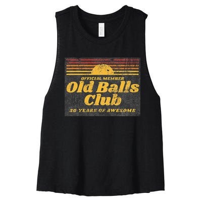 50th Birthday Old Balls Club 50 Years Of Awesome Women's Racerback Cropped Tank