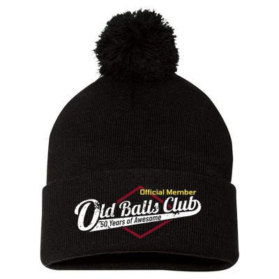 50th Birthday Old Balls Club 50 Years Of Awesome Pom Pom 12in Knit Beanie