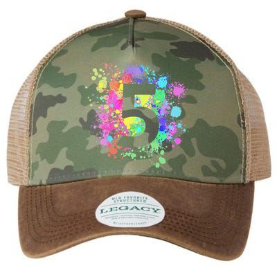 5th Birthday Paint Splashes Splatter Colorful Art Legacy Tie Dye Trucker Hat