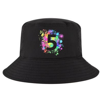 5th Birthday Paint Splashes Splatter Colorful Art Cool Comfort Performance Bucket Hat