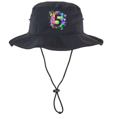 5th Birthday Paint Splashes Splatter Colorful Art Legacy Cool Fit Booney Bucket Hat