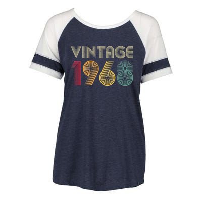 55th Birthday Present Gift 1968 Vintage  Wo 55 Years Old Enza Ladies Jersey Colorblock Tee