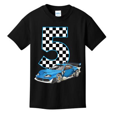 5th Birthday Racing Car 5 Year Old Gift Kids T-Shirt