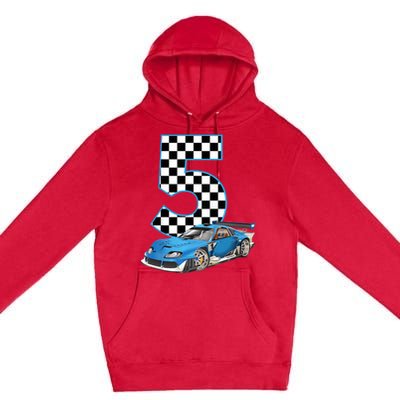 5th Birthday Racing Car 5 Year Old Gift Premium Pullover Hoodie