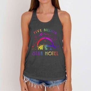 5 Billion Star Hotel Americas National Parks Camping Lovers Women's Knotted Racerback Tank