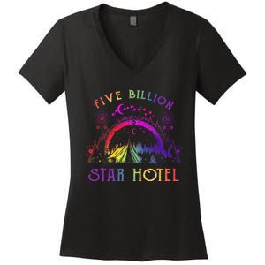 5 Billion Star Hotel Americas National Parks Camping Lovers Women's V-Neck T-Shirt