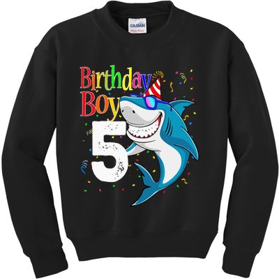 5th Birthday Shark JawSome Five Kids Sweatshirt