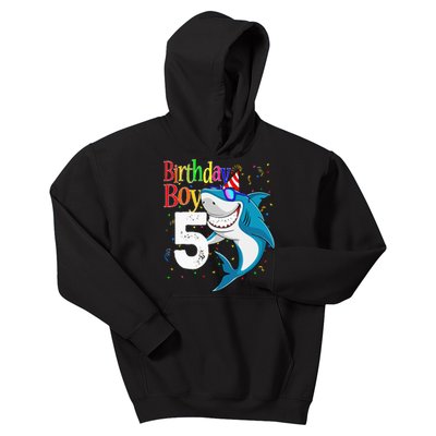 5th Birthday Shark JawSome Five Kids Hoodie