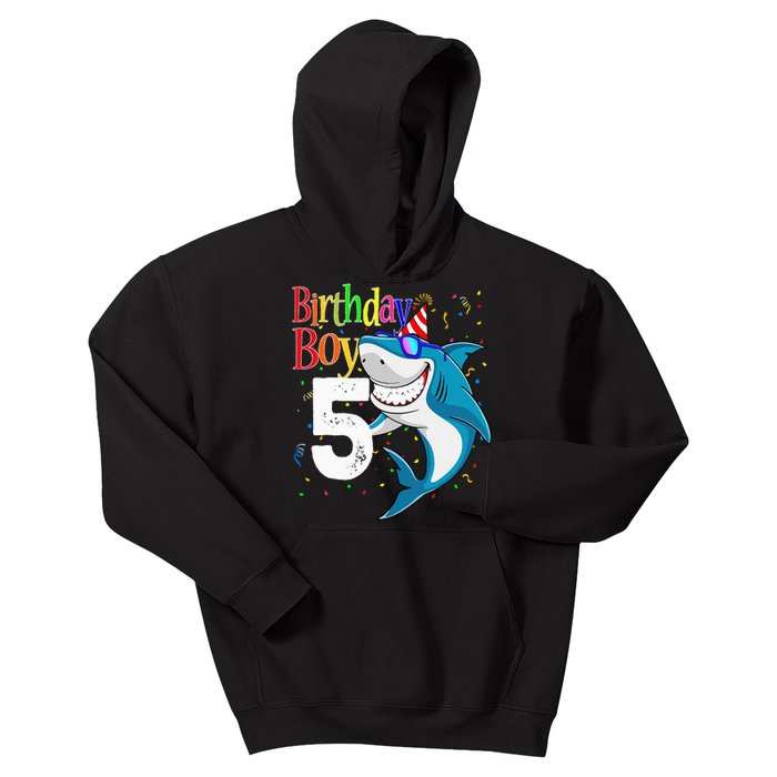 5th Birthday Shark JawSome Five Kids Hoodie