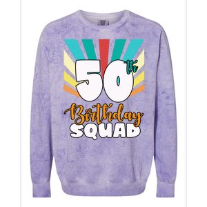 50th Birthday Squad 50 Years Old Colorblast Crewneck Sweatshirt