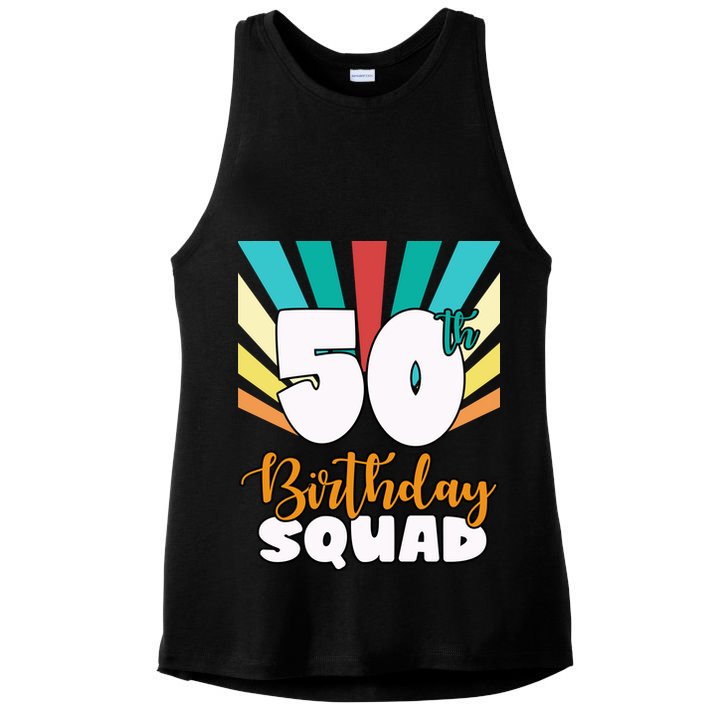 50th Birthday Squad 50 Years Old Ladies PosiCharge Tri-Blend Wicking Tank