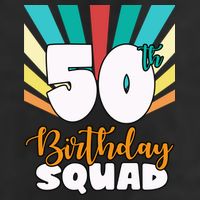 50th Birthday Squad 50 Years Old 7 Panel Mesh Trucker Snapback Hat