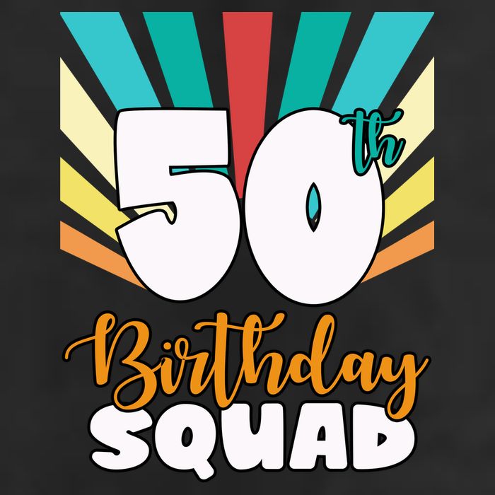 50th Birthday Squad 50 Years Old 7 Panel Mesh Trucker Snapback Hat