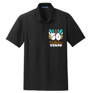 50th Birthday Squad 50 Years Old Dry Zone Grid Polo