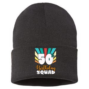 50th Birthday Squad 50 Years Old Sustainable Knit Beanie