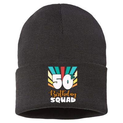 50th Birthday Squad 50 Years Old Sustainable Knit Beanie