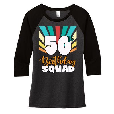 50th Birthday Squad 50 Years Old Women's Tri-Blend 3/4-Sleeve Raglan Shirt