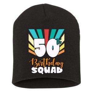 50th Birthday Squad 50 Years Old Short Acrylic Beanie