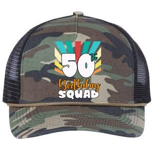 50th Birthday Squad 50 Years Old Retro Rope Trucker Hat Cap