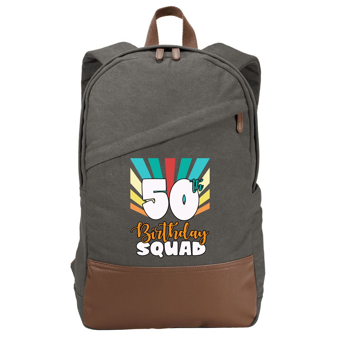 50th Birthday Squad 50 Years Old Cotton Canvas Backpack