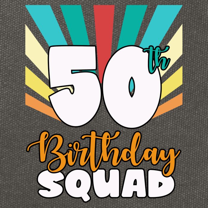 50th Birthday Squad 50 Years Old Cotton Canvas Backpack