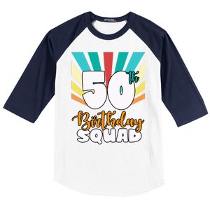 50th Birthday Squad 50 Years Old Baseball Sleeve Shirt