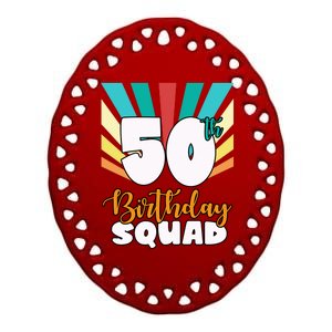 50th Birthday Squad 50 Years Old Ceramic Oval Ornament