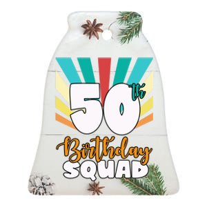 50th Birthday Squad 50 Years Old Ceramic Bell Ornament