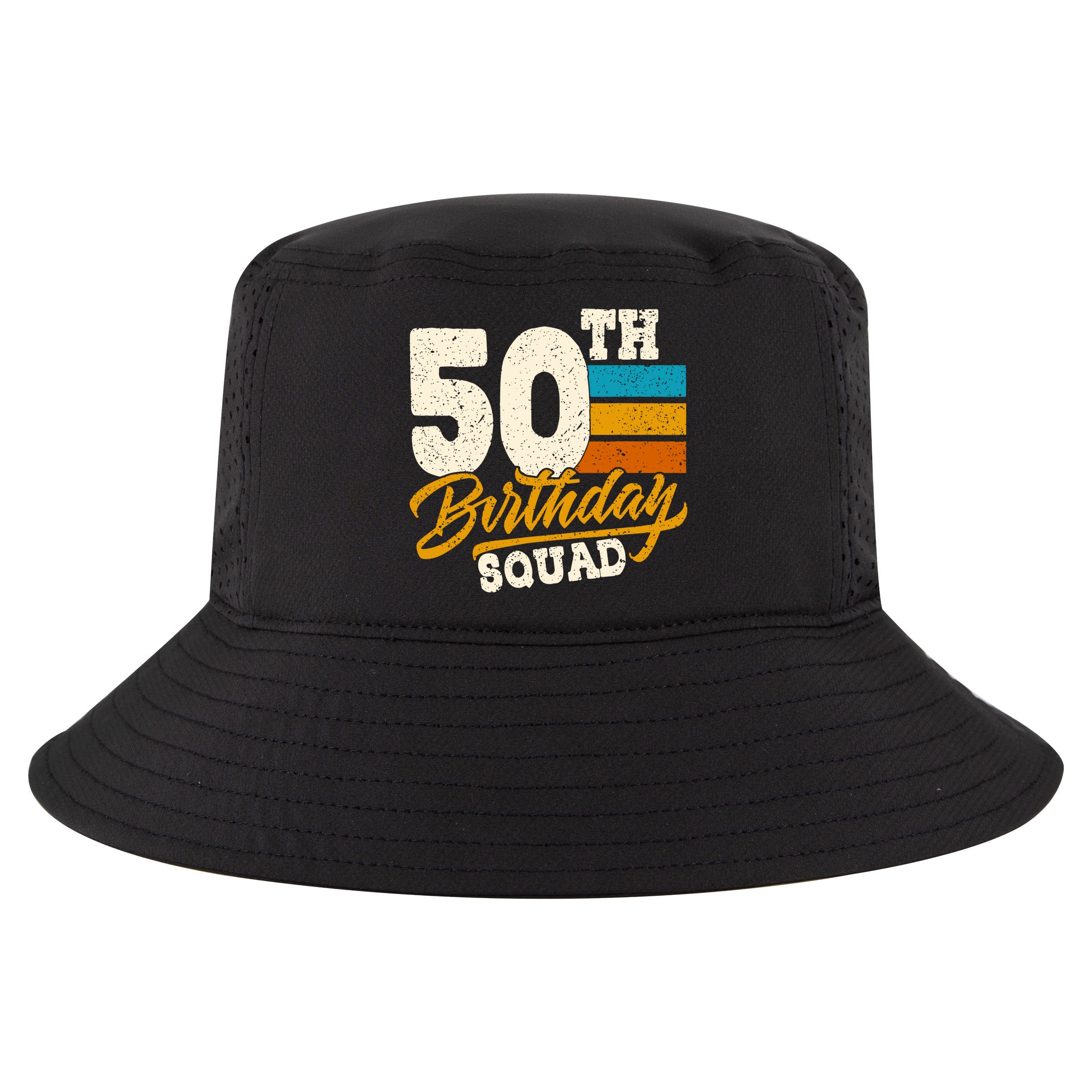 50th Birthday Squad Vintage Funny Cool Comfort Performance Bucket Hat